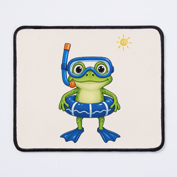 Item preview, Cute Snorkeling Frog Swimming Cartoon Illustration designed and sold by tarzbol.