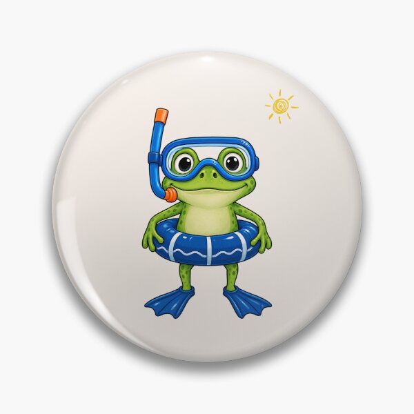 Item preview, Cute Snorkeling Frog Swimming Cartoon Illustration designed and sold by tarzbol.