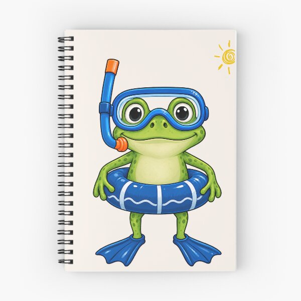 Item preview, Cute Snorkeling Frog Swimming Cartoon Illustration designed and sold by tarzbol.