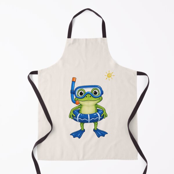 Item preview, Cute Snorkeling Frog Swimming Cartoon Illustration designed and sold by tarzbol.