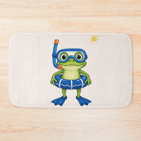 Item preview, Cute Snorkeling Frog Swimming Cartoon Illustration designed and sold by tarzbol.