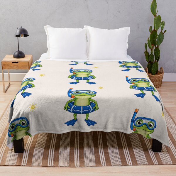 Item preview, Cute Snorkeling Frog Swimming Cartoon Illustration designed and sold by tarzbol.