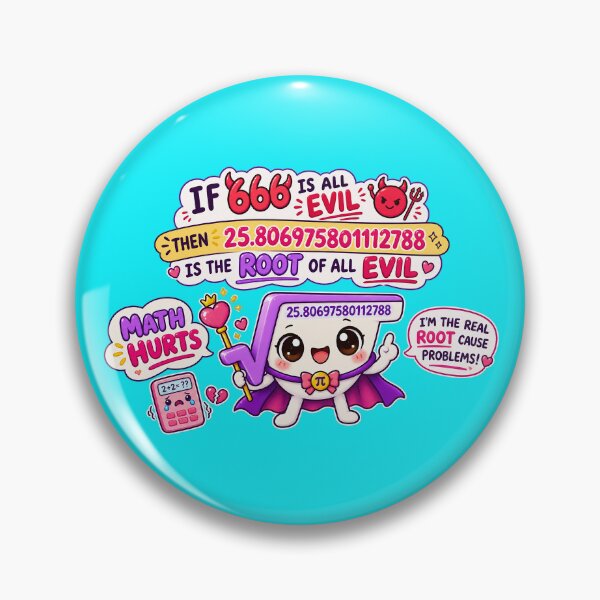 Item preview, HALLOWEEN COLLECTION - IF 666 IS ALL EVIL THEN 25.80697580112788 IS THE ROOT OF ALL EVIL MATH HURTS v1 designed and sold by WheelieGdArt.