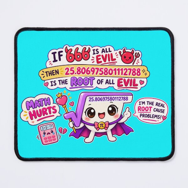 Item preview, HALLOWEEN COLLECTION - IF 666 IS ALL EVIL THEN 25.80697580112788 IS THE ROOT OF ALL EVIL MATH HURTS v1 designed and sold by WheelieGdArt.