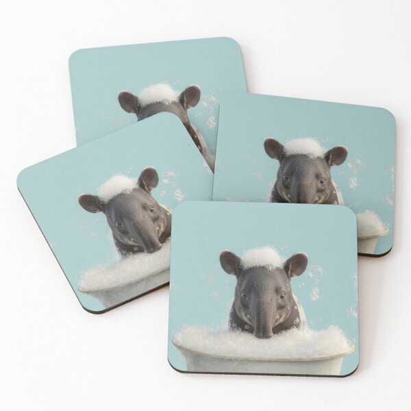 Item preview, Baby Tapir Bubble Bath Cute Nursery Bathroom Wall Art designed and sold by LazyOwlStore.