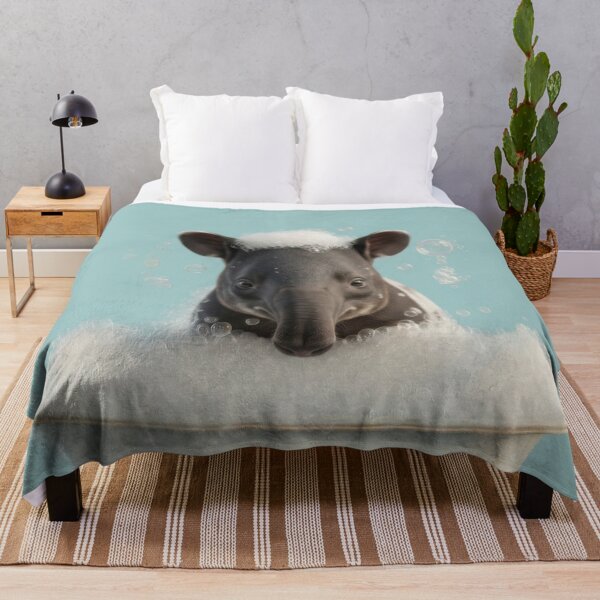 Item preview, Baby Tapir Bubble Bath Cute Nursery Bathroom Wall Art designed and sold by LazyOwlStore.