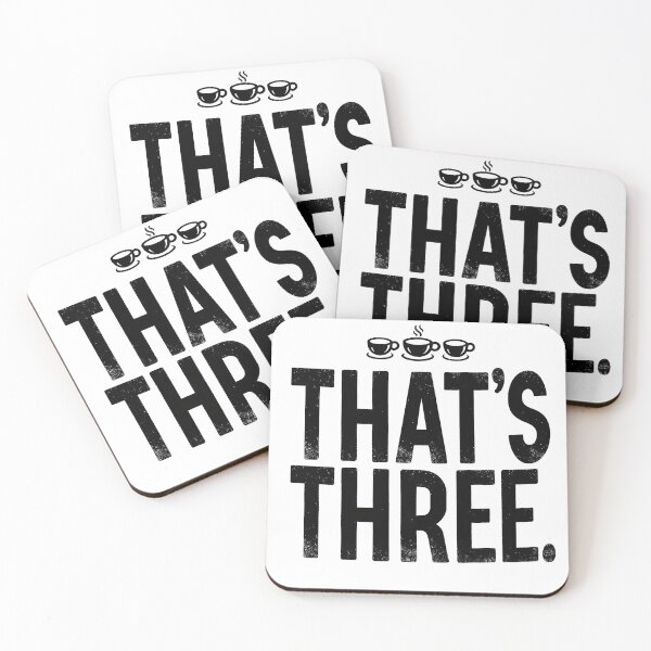 Item preview, That's Three Funny Coffee Lover Mug, Coffee Addiction Typography Cup designed and sold by Nuttajak.