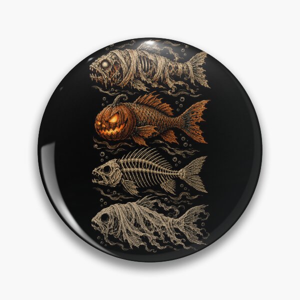 Item preview, Halloween Trout Fish Ghost Pumpkin Skeleton Mummy designed and sold by will freed18.