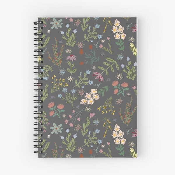 Item preview, Hand Drawn Cottage Garden Flowers on Dark Gray  designed and sold by KSimpson838.