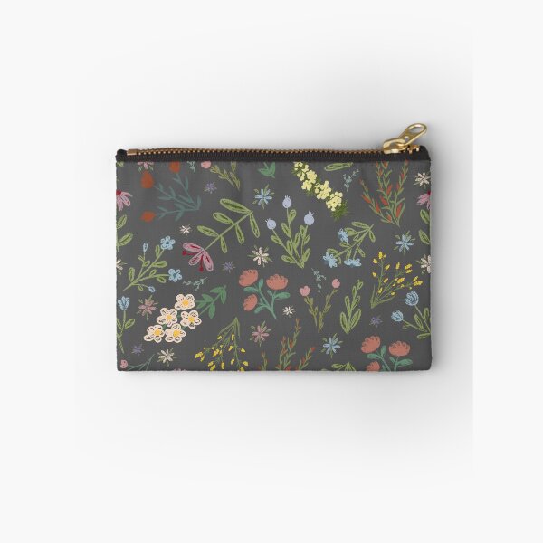 Item preview, Hand Drawn Cottage Garden Flowers on Dark Gray  designed and sold by KSimpson838.