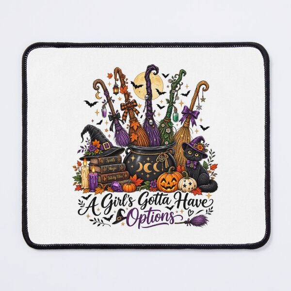 Item preview, A Girl’s Gotta Have Options | Witchy Halloween Brooms designed and sold by afr-saad.