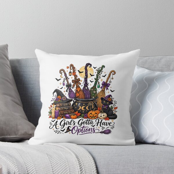 Item preview, A Girl’s Gotta Have Options | Witchy Halloween Brooms designed and sold by afr-saad.