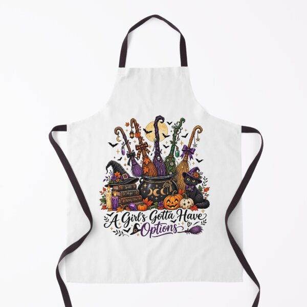 Item preview, A Girl’s Gotta Have Options | Witchy Halloween Brooms designed and sold by afr-saad.