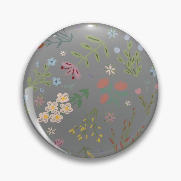 Item preview, Hand Drawn Cottage Garden Flowers on Gray designed and sold by KSimpson838.