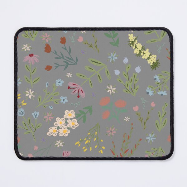 Item preview, Hand Drawn Cottage Garden Flowers on Gray designed and sold by KSimpson838.