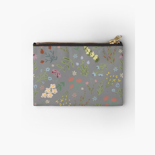 Item preview, Hand Drawn Cottage Garden Flowers on Gray designed and sold by KSimpson838.