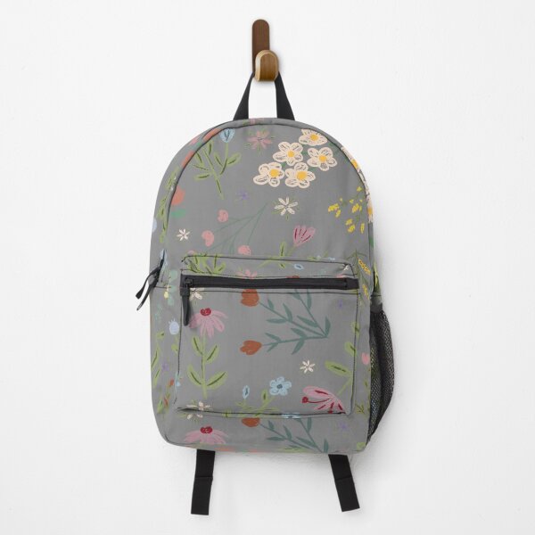 Item preview, Hand Drawn Cottage Garden Flowers on Gray designed and sold by KSimpson838.