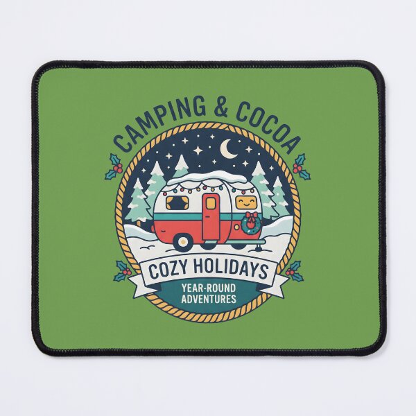 Item preview, Camping & Cocoa - Cozy Holidays Christmas Camper Adventure designed and sold by MyHappyArtShop.