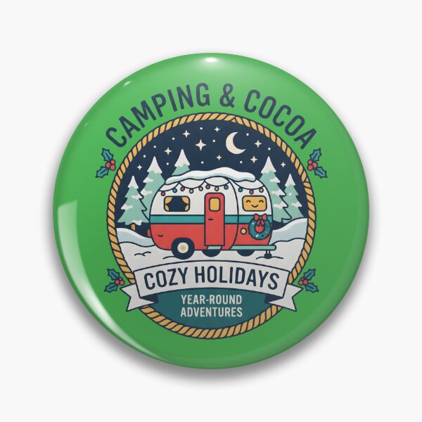 Item preview, Camping & Cocoa - Cozy Holidays Christmas Camper Adventure designed and sold by MyHappyArtShop.