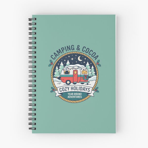 Item preview, Camping & Cocoa - Cozy Holidays Christmas Camper Adventure designed and sold by MyHappyArtShop.