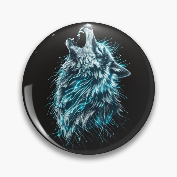 Item preview, A howling wolf with shimmering, metallic fur designed and sold by STATIC SOUL.
