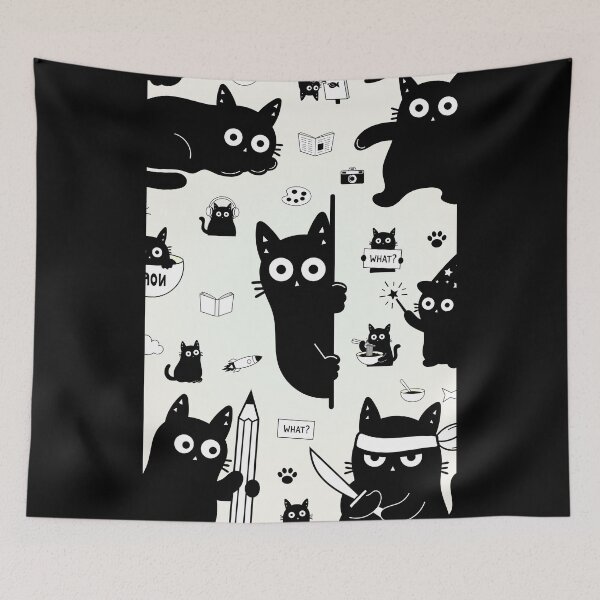Item preview,  Kawaii Cats Seamless Pattern – Adorable Cartoon Kittens Repeating Cat Print, Funny Kitty Pattern for Cat Lovers, Cute Animal Aesthetic Background designed and sold by DibujandoPorfa.
