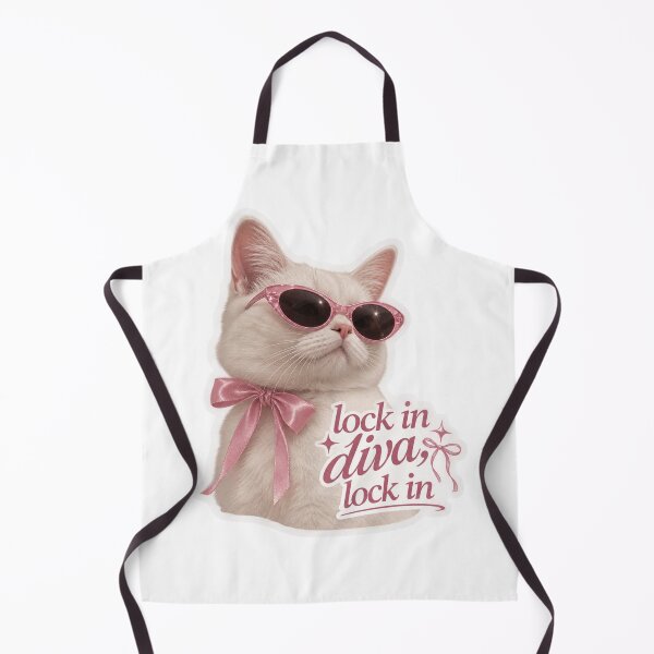 Item preview, Lock In Diva Lock In Funny White Cat Coquette Sunglasses Sticker designed and sold by cezzarie.