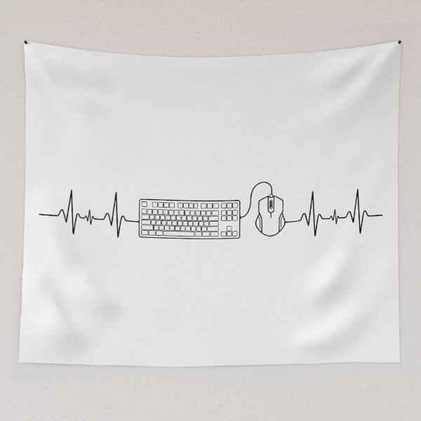 Item preview, PC Gaming Heartbeat Design with mouse and keyboard designed and sold by NordGrafik.