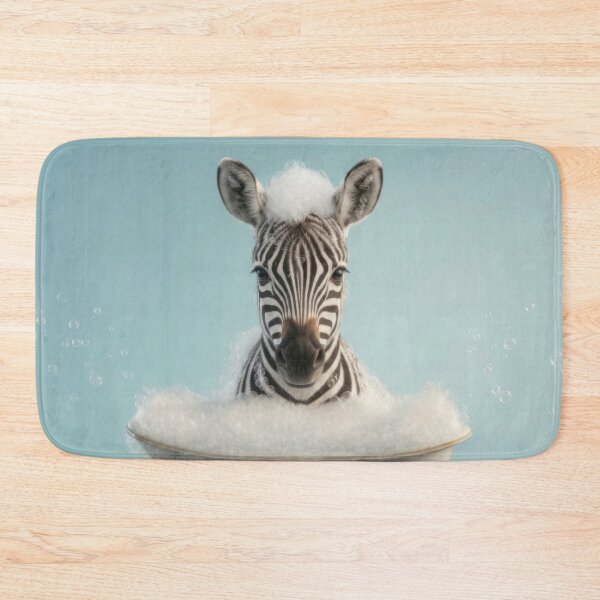 Item preview, Baby Zebra Bubble Bath Cute Nursery Bathroom Wall Art designed and sold by LazyOwlStore.