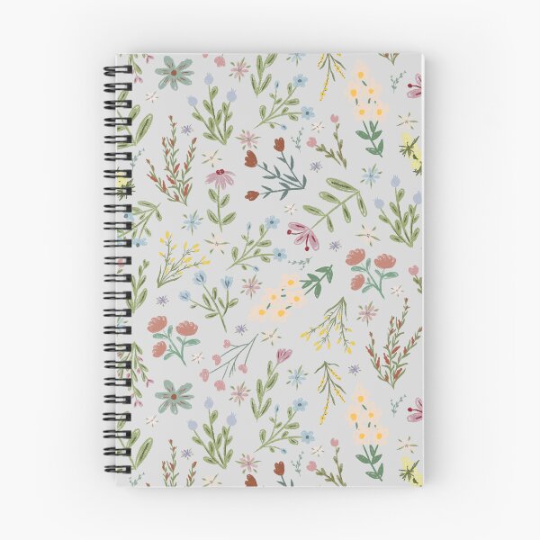 Item preview, Hand Drawn Cottage Garden Flowers on Light Gray  designed and sold by KSimpson838.