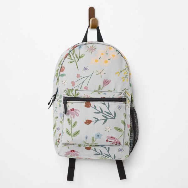 Item preview, Hand Drawn Cottage Garden Flowers on Light Gray  designed and sold by KSimpson838.