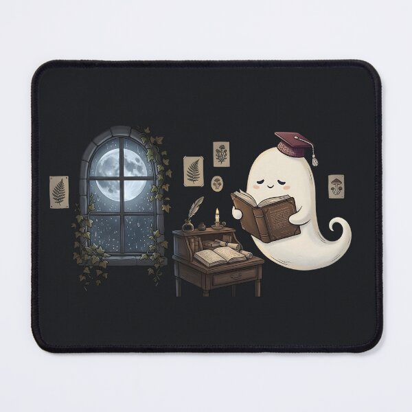 Item preview, Cute Ghost Graduation Dark Academia Rainy Window Study Desk Aesthetic designed and sold by MCV-Designs.