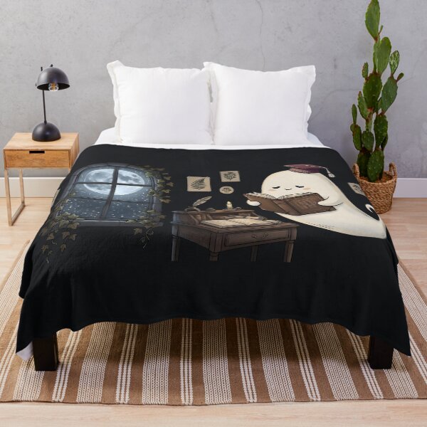 Item preview, Cute Ghost Graduation Dark Academia Rainy Window Study Desk Aesthetic designed and sold by MCV-Designs.