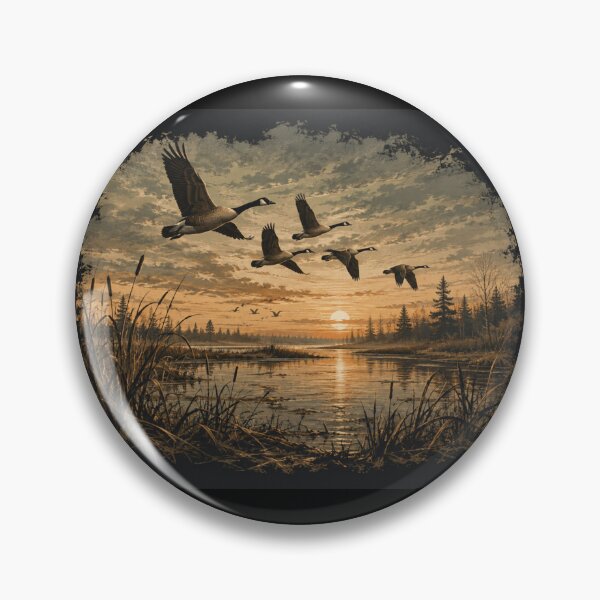 Item preview, Canada Geese Flying Over Wetlands designed and sold by SusanSweetArt.