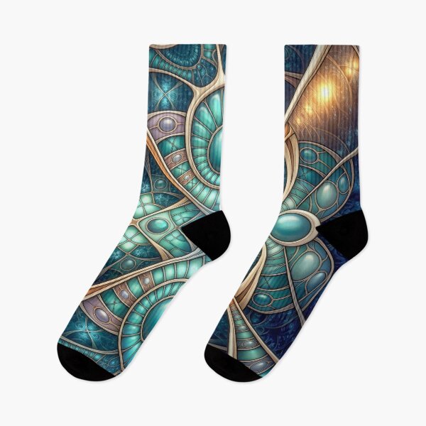 Item preview, Celestial Teal Jeweled Fractal Mandala designed and sold by Frackxion.
