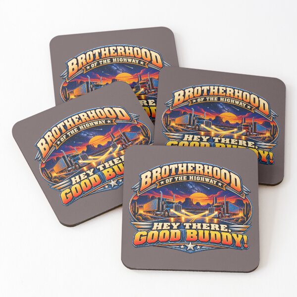 Item preview, Brotherhood Of The Highway Hey There Good Buddy Semi Truck Sunset Art designed and sold by NomadForge.