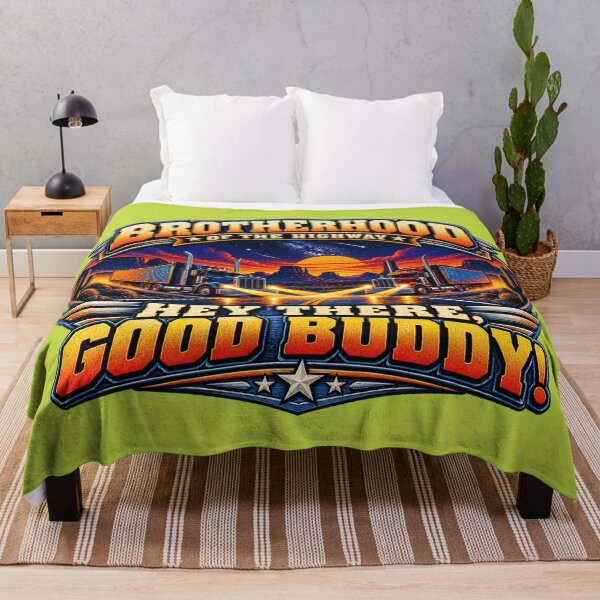 Item preview, Brotherhood Of The Highway Hey There Good Buddy Semi Truck Sunset Art designed and sold by NomadForge.