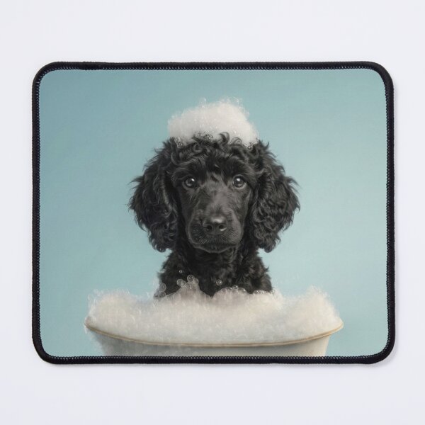 Item preview, Baby Standard Poodle Bubble Bath Cute Nursery Bathroom Art designed and sold by LazyOwlStore.