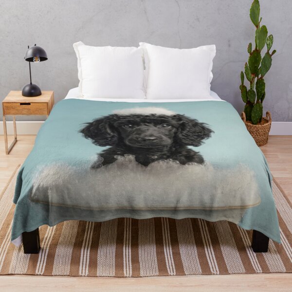 Item preview, Baby Standard Poodle Bubble Bath Cute Nursery Bathroom Art designed and sold by LazyOwlStore.
