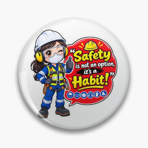 Item preview, Safety Is Not an Option It’s a Habit – PPE Safety Girl Cartoon designed and sold by vinothmech53.