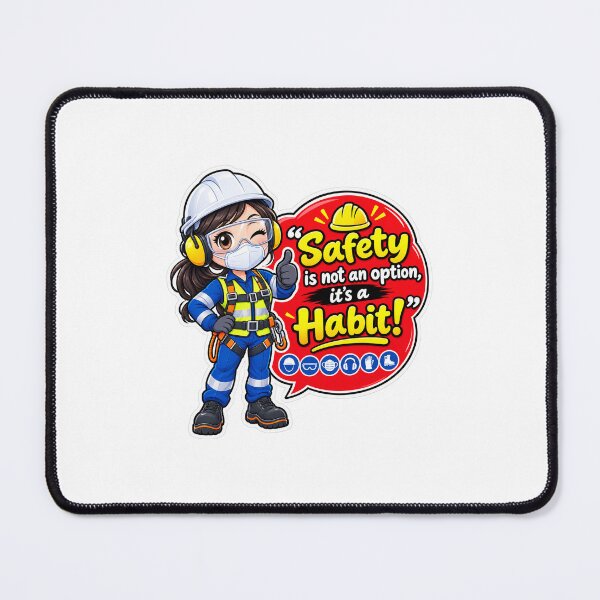 Item preview, Safety Is Not an Option It’s a Habit – PPE Safety Girl Cartoon designed and sold by vinothmech53.