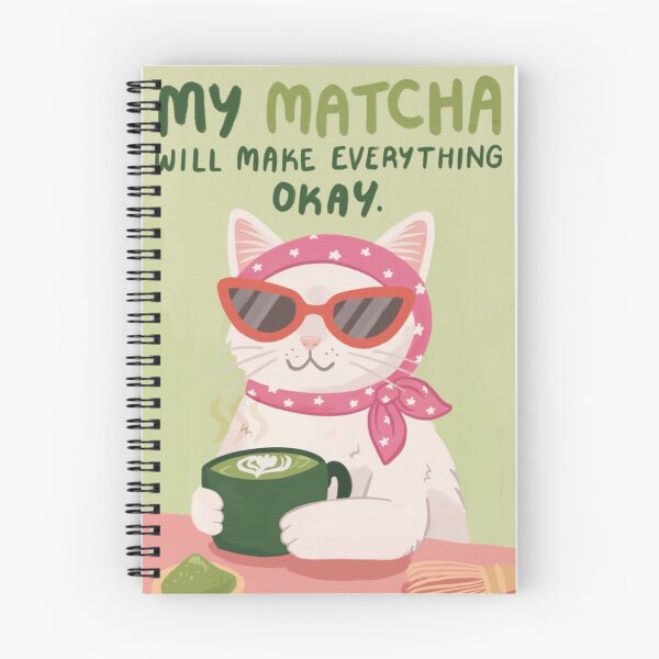 Item preview, My Matcha Will Make Everything Okay Funny Cat Green Poster designed and sold by cezzarie.