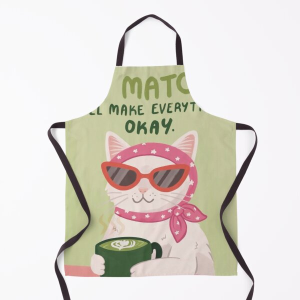 Item preview, My Matcha Will Make Everything Okay Funny Cat Green Poster designed and sold by cezzarie.