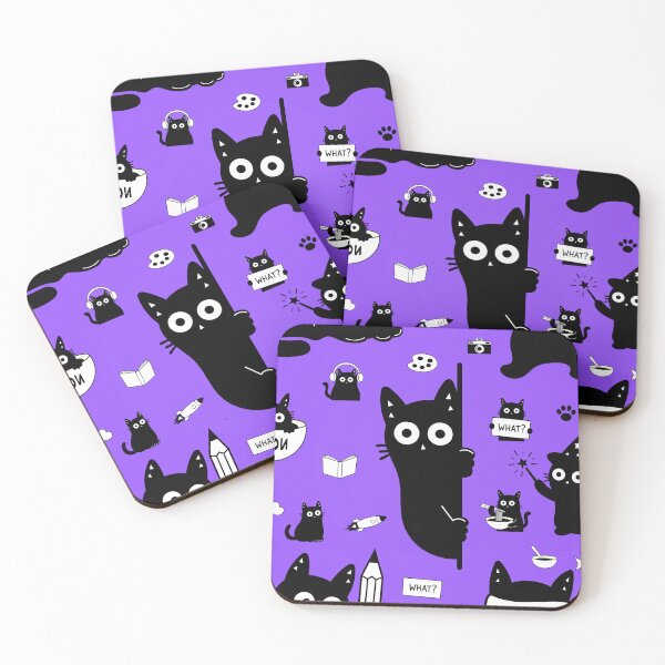 Item preview, Purple Kawaii Cats Seamless Pattern – Adorable Cartoon Kittens Repeating Cat Print, Funny Kitty Pattern for Cat Lovers, Cute Animal Aesthetic Background designed and sold by DibujandoPorfa.