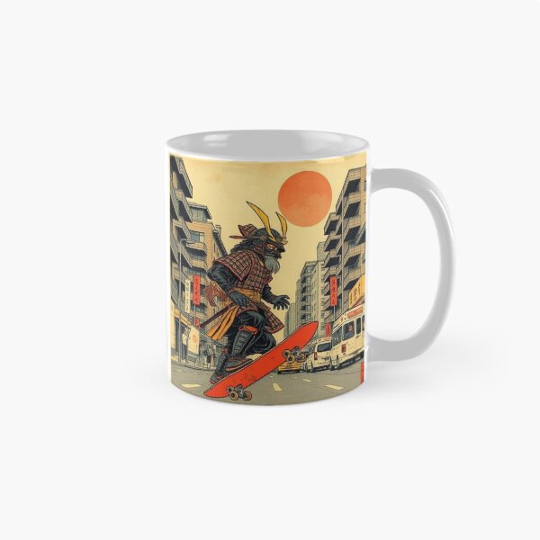 Item preview, Vintage Japanese Samurai on a Skateboard ukiyo-e designed and sold by Asiantrendzz.
