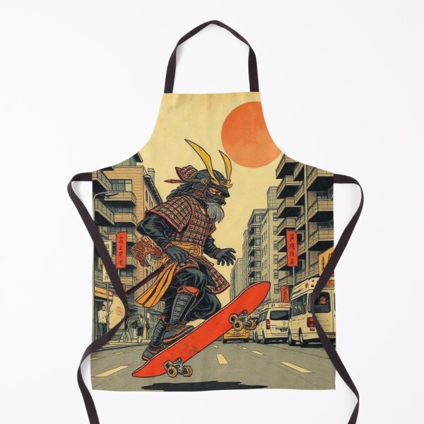 Item preview, Vintage Japanese Samurai on a Skateboard ukiyo-e designed and sold by Asiantrendzz.