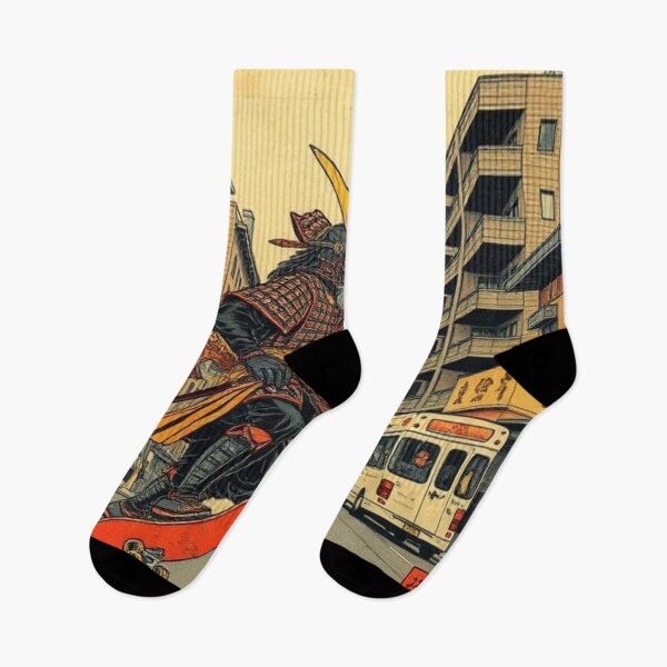 Item preview, Samurai japonés vintage en patineta ukiyo-e designed and sold by Asiantrendzz.