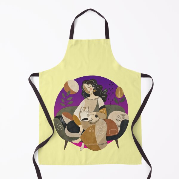 Item preview, Woman with cat on sofa Modern designed and sold by Mauswohn.