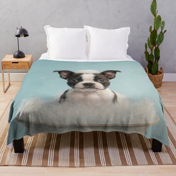 Item preview, Baby Boston Terrier Bubble Bath Cute Nursery Bathroom Art designed and sold by LazyOwlStore.