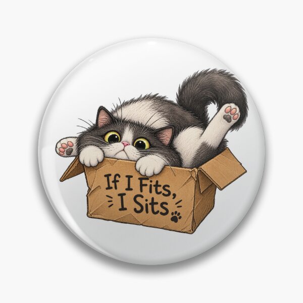 Item preview, If I Fits, I Sits- funny cat sticker designed and sold by H-Tsvetkova.